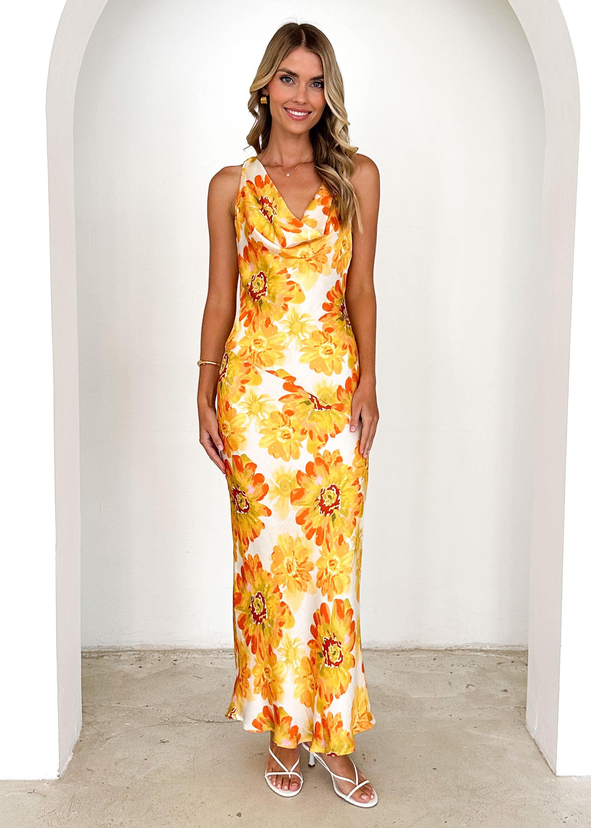 Drew Maxi Dress - Yellow Floral