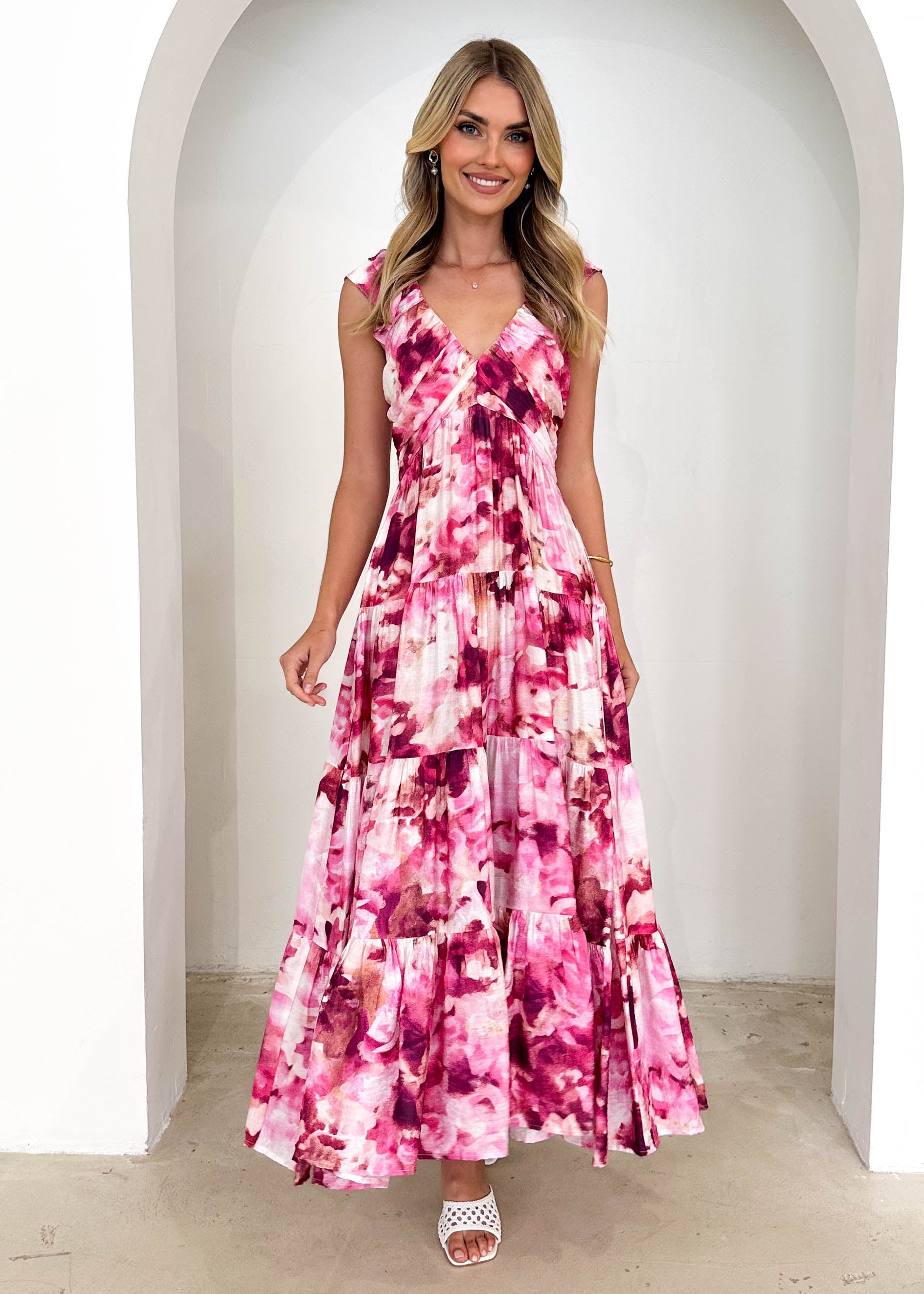 Finley Maxi Dress - Magenta Splash