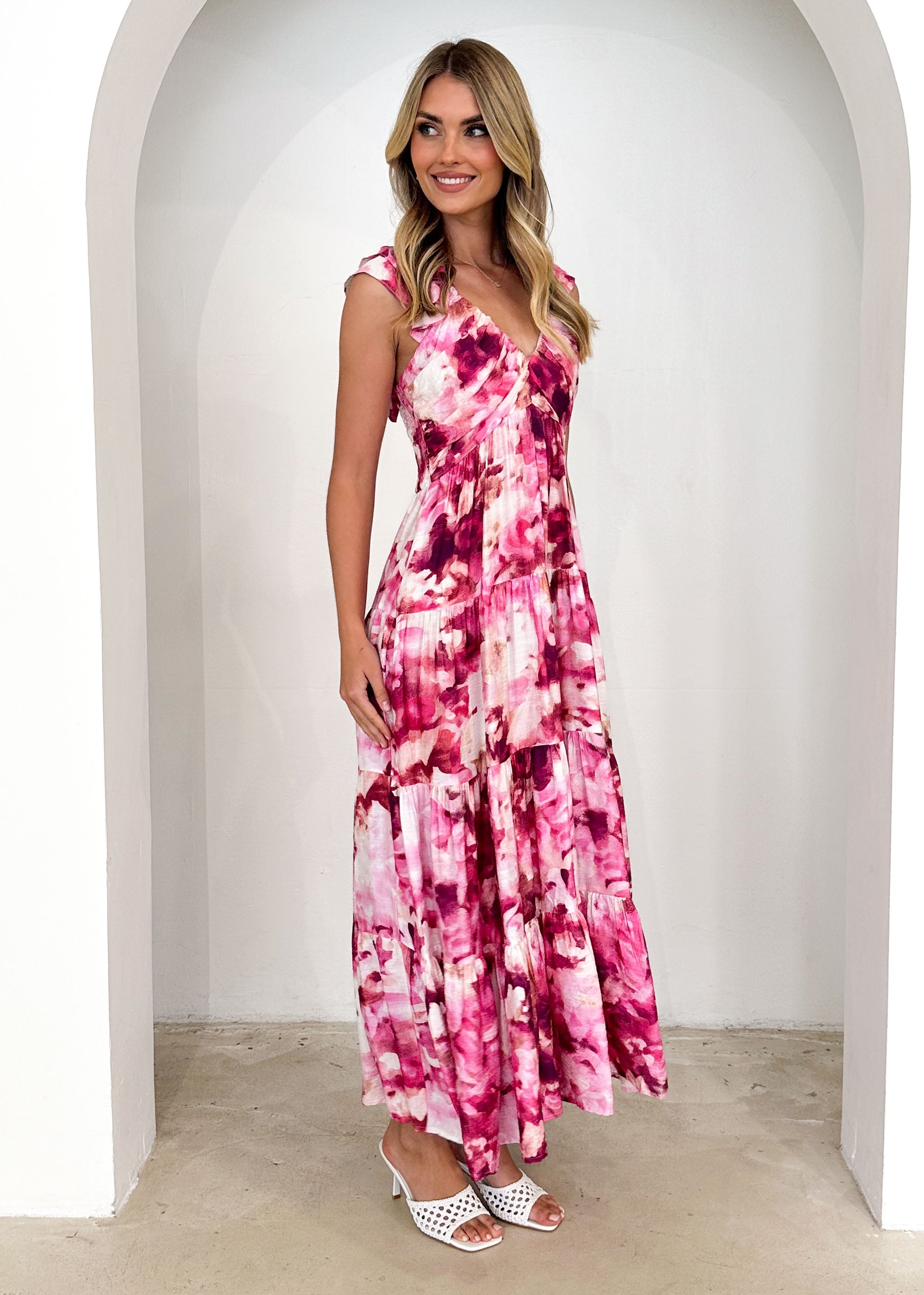 Finley Maxi Dress - Magenta Splash