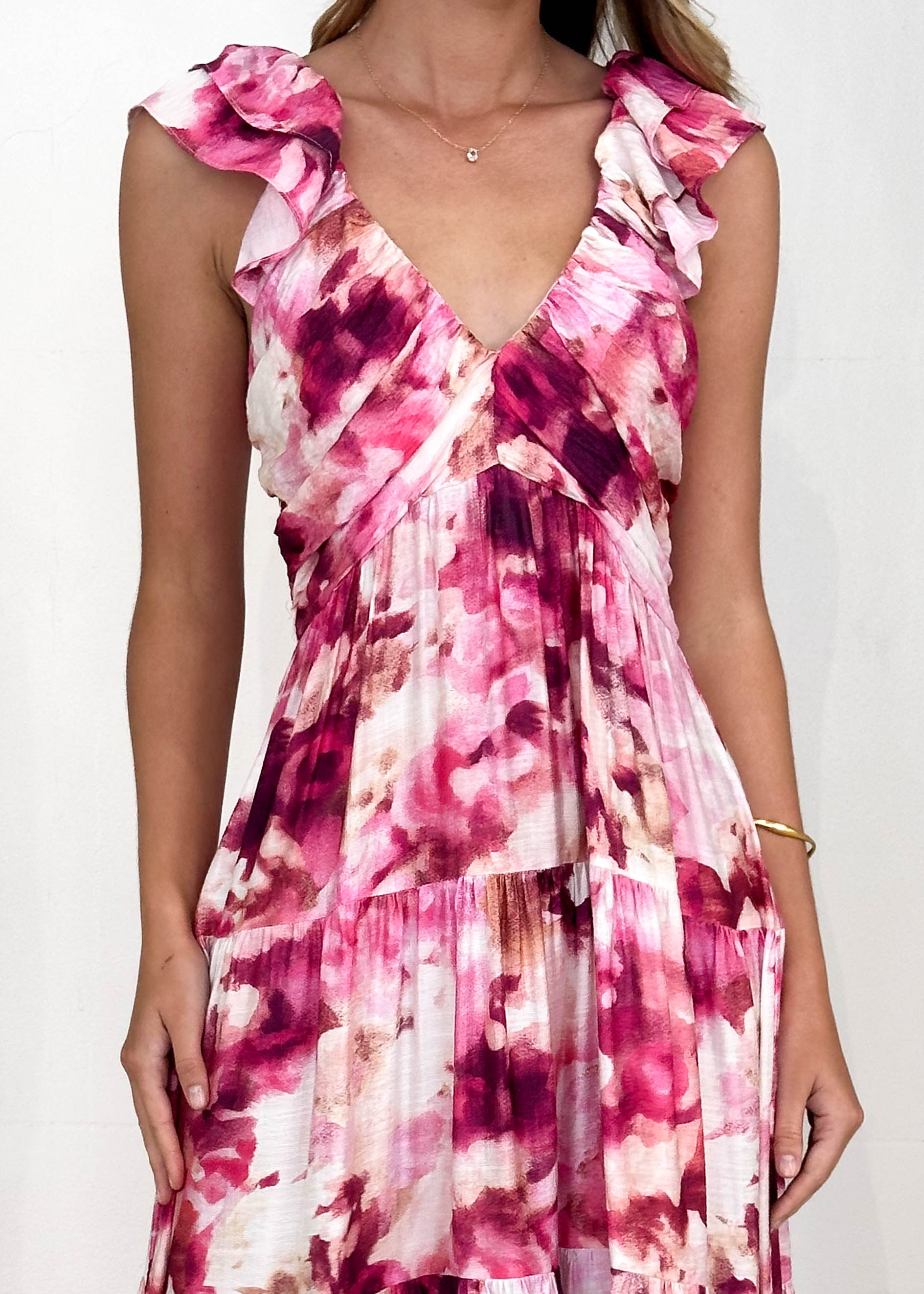 Finley Maxi Dress - Magenta Splash