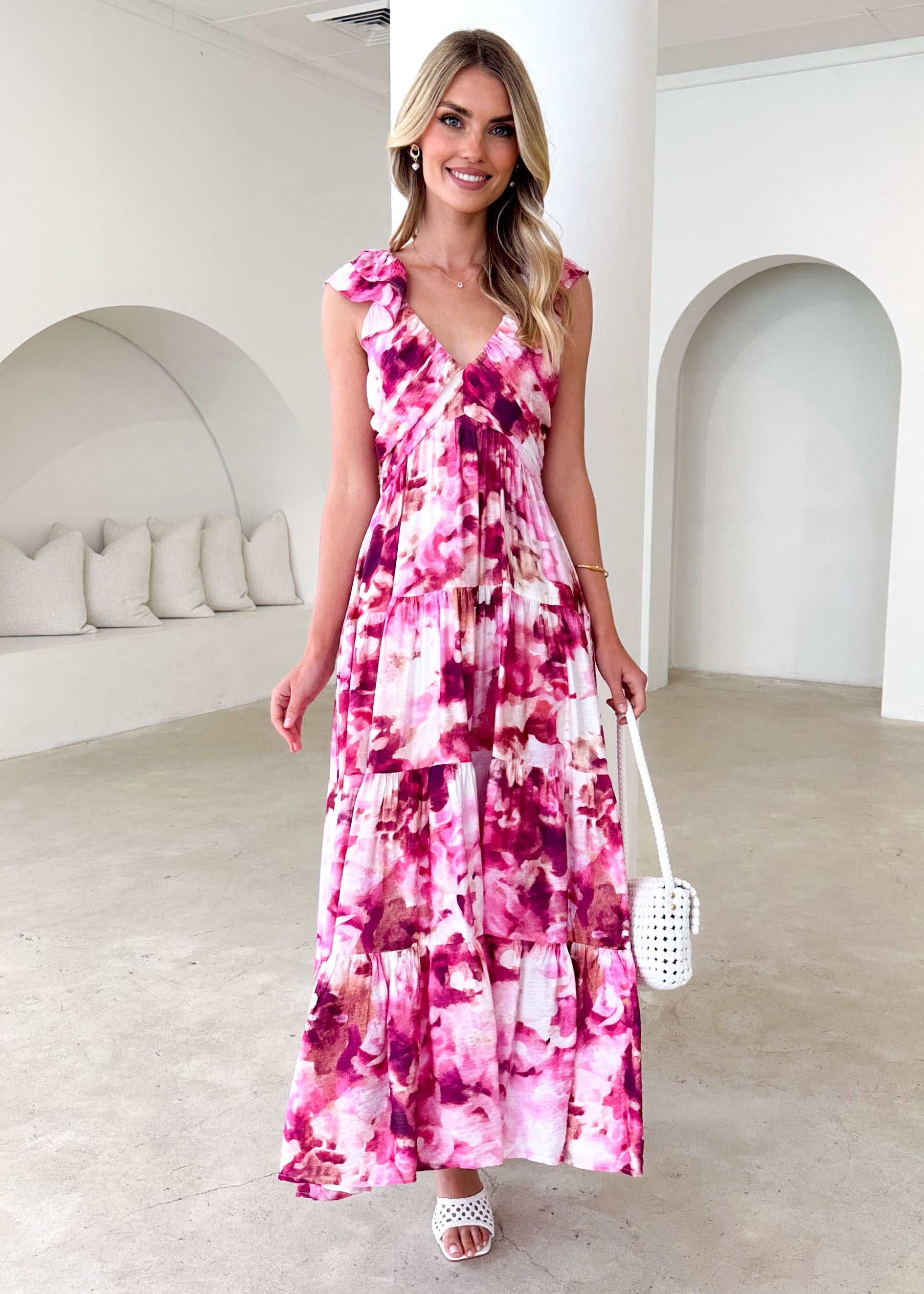 Finley Maxi Dress - Magenta Splash