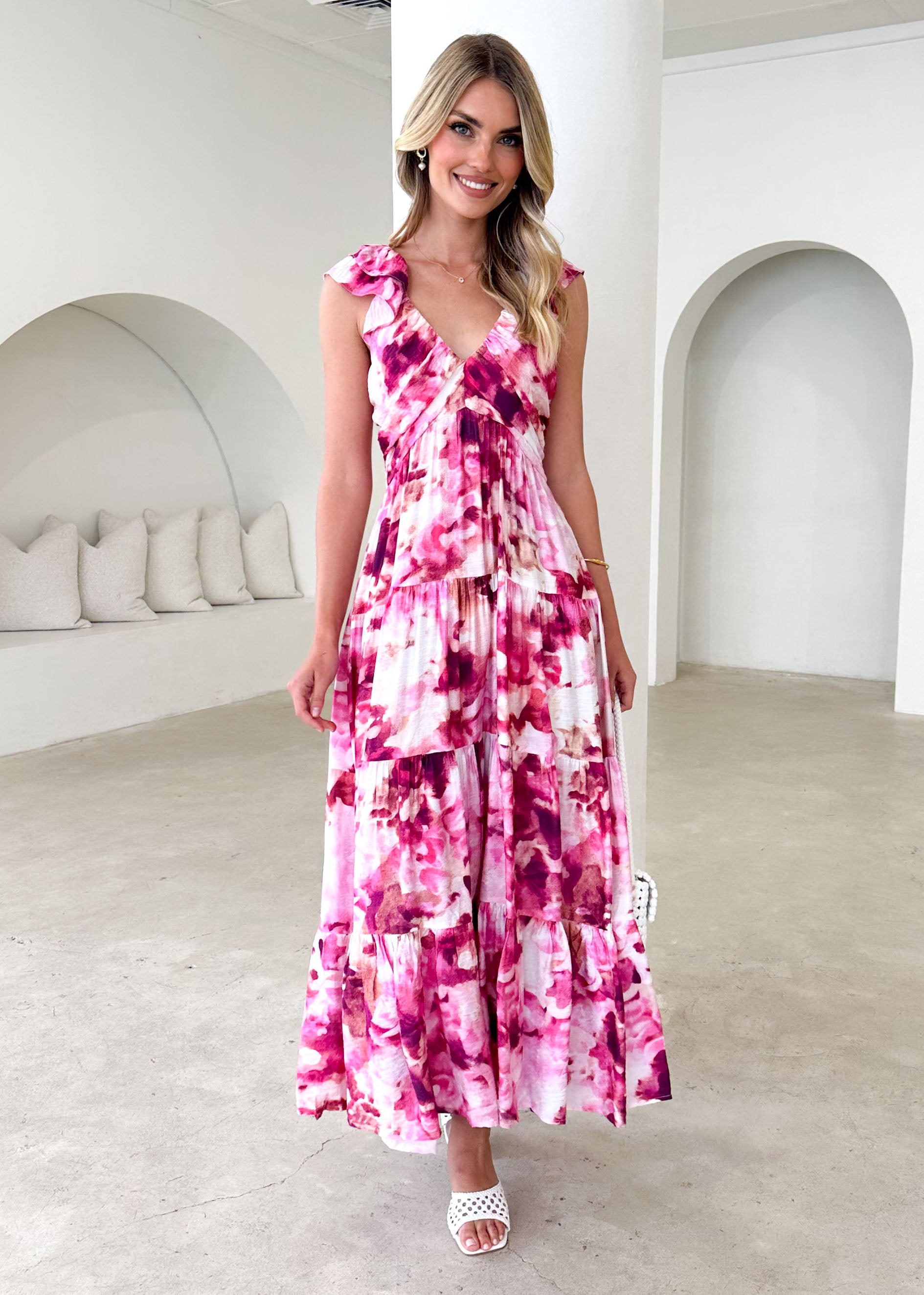 Finley Maxi Dress - Magenta Splash