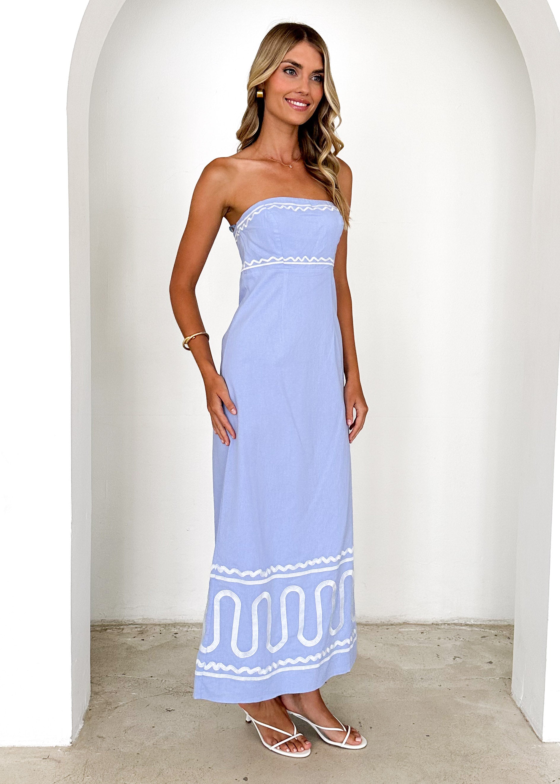 Nile Strapless Maxi Dress - Baby Blue