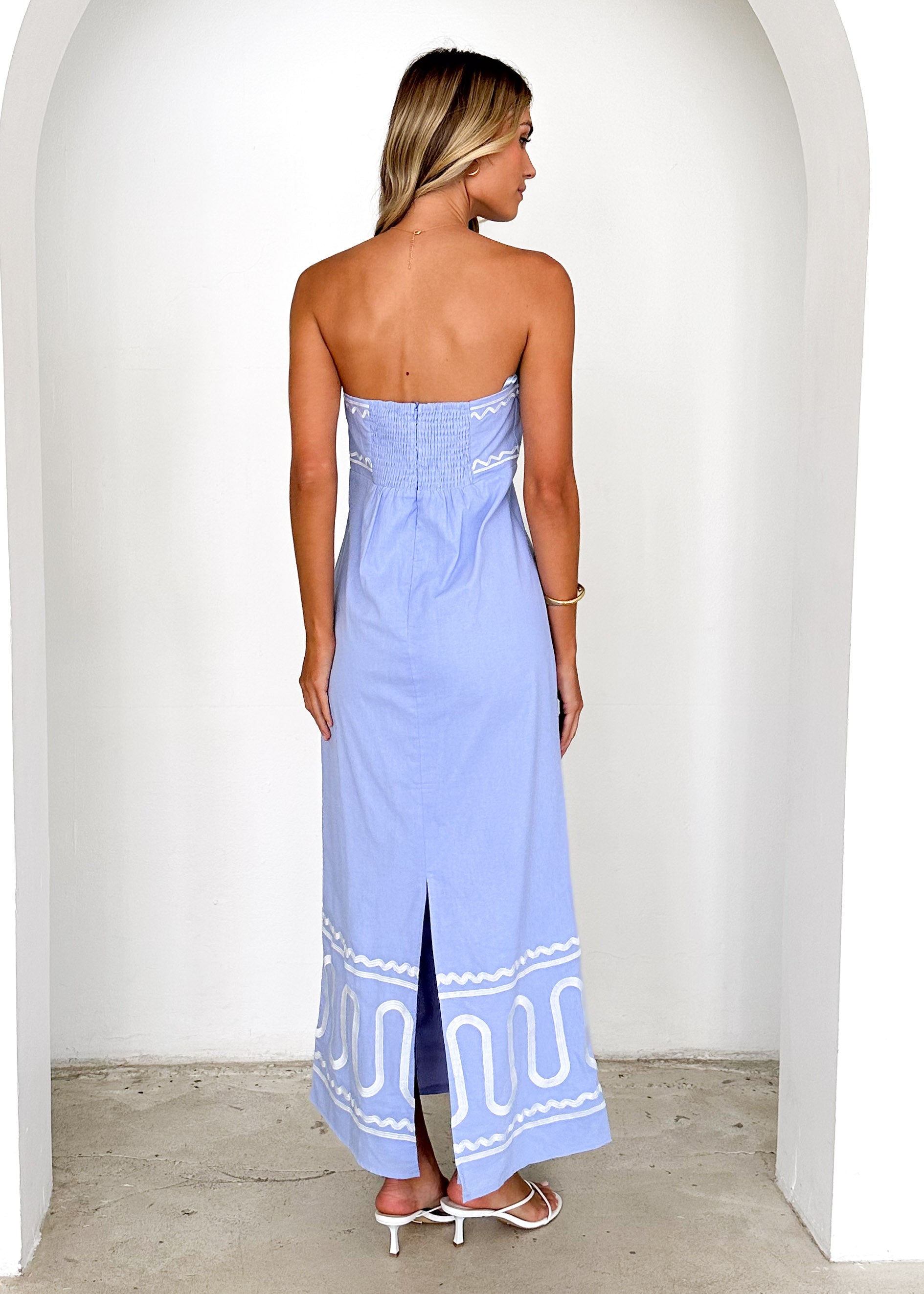 Nile Strapless Maxi Dress - Baby Blue