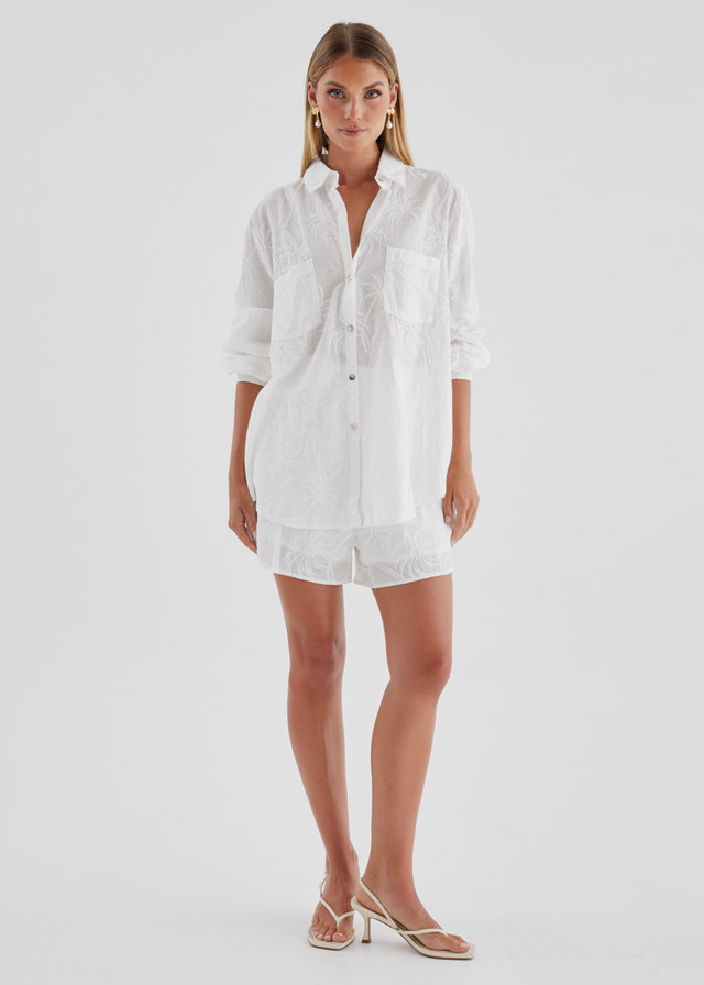 Ayra Embroidered Shirt - White Palm