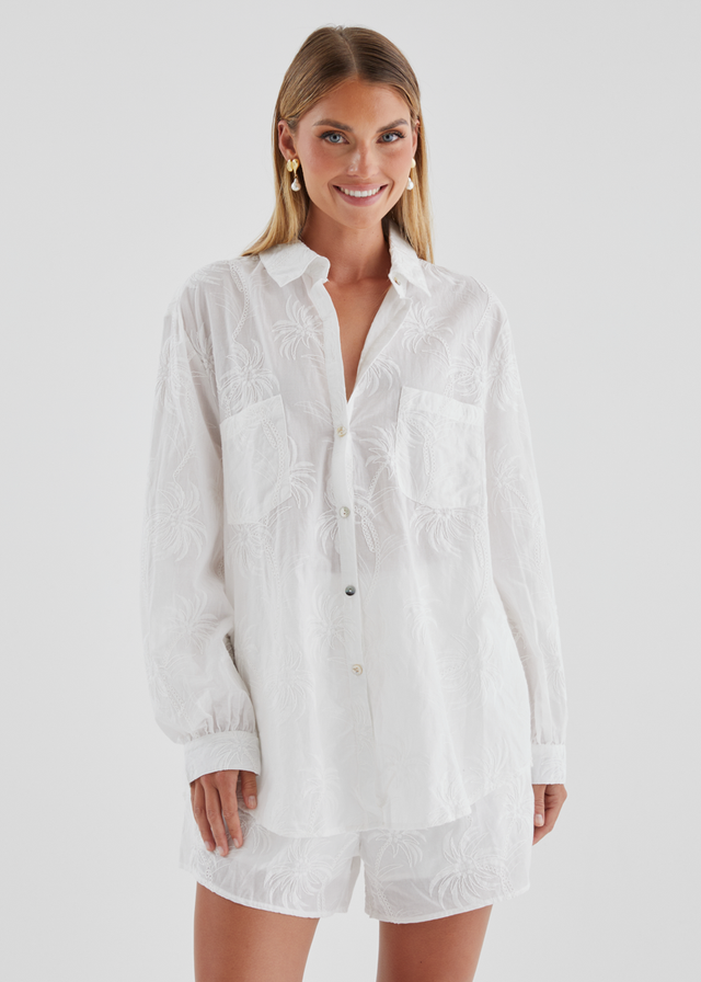 Ayra Embroidered Shirt - White Palm