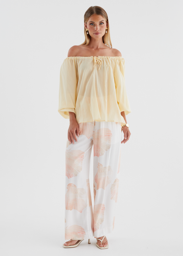 Yasmeen Off Shoulder Top - Yellow