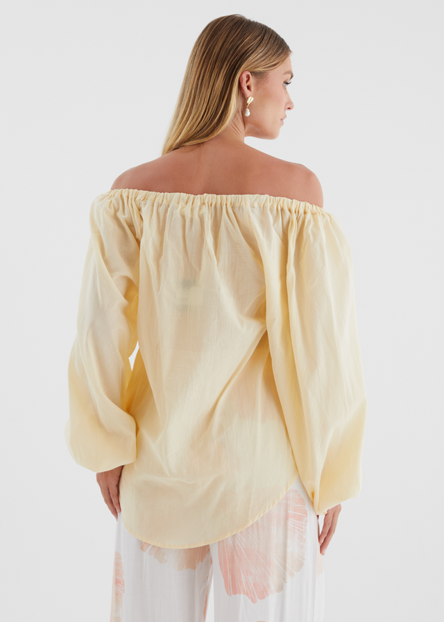 Yasmeen Off Shoulder Top - Yellow