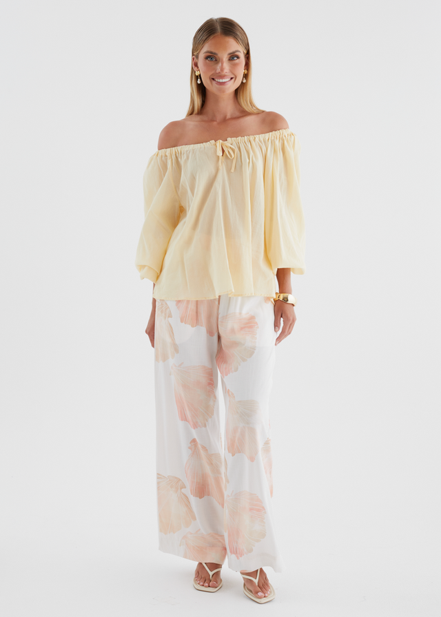 Yasmeen Off Shoulder Top - Yellow