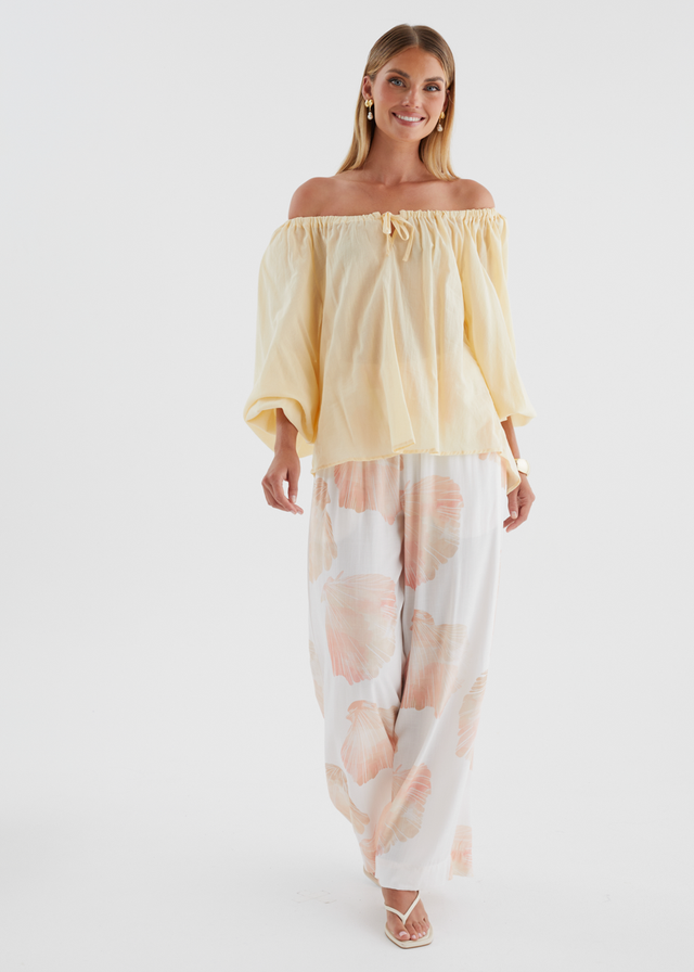 Yasmeen Off Shoulder Top - Yellow