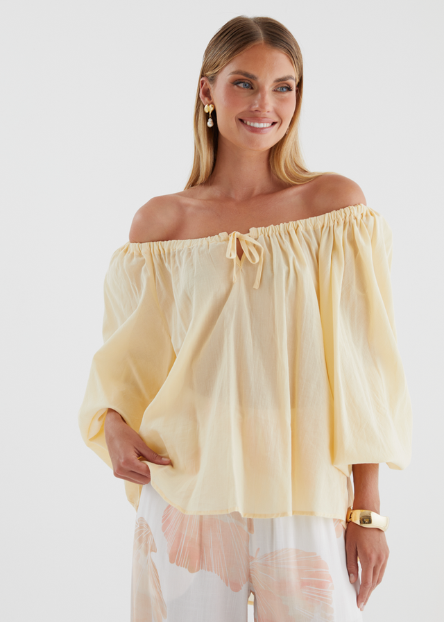 Yasmeen Off Shoulder Top - Yellow