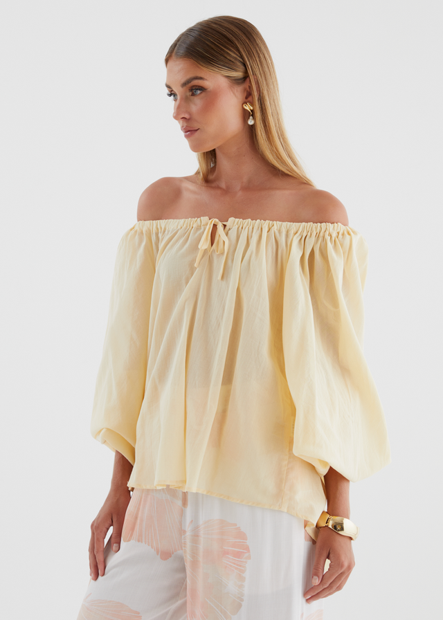 Yasmeen Off Shoulder Top - Yellow