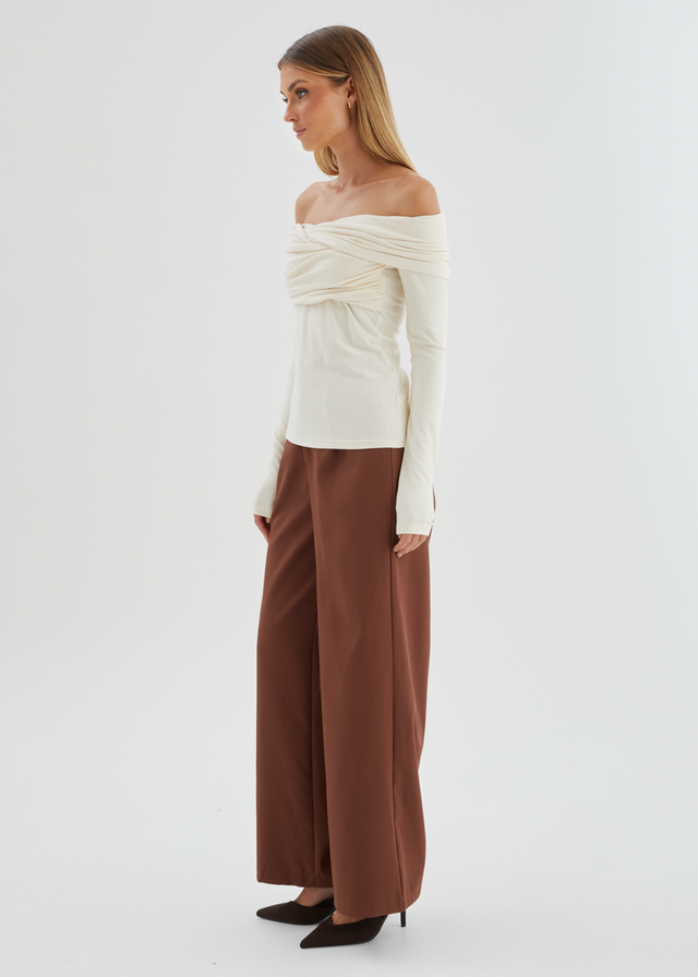 Rayz Off Shoulder Top - Bone