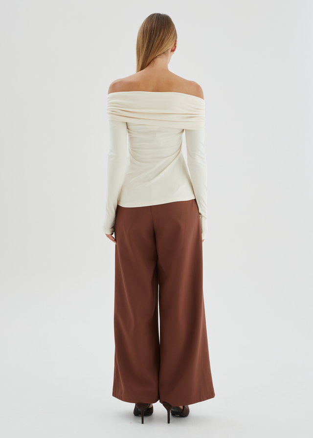 Rayz Off Shoulder Top - Bone
