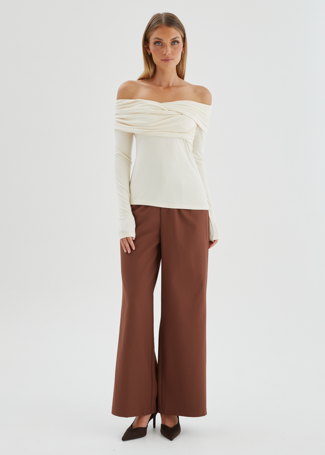 Rayz Off Shoulder Top - Bone