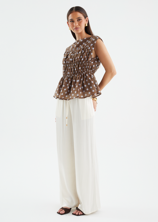 Apollo Top - Chocolate Polka