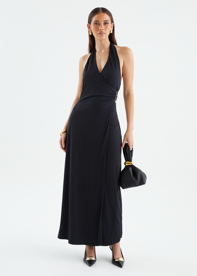 Saskie Halter Maxi Dress - Black
