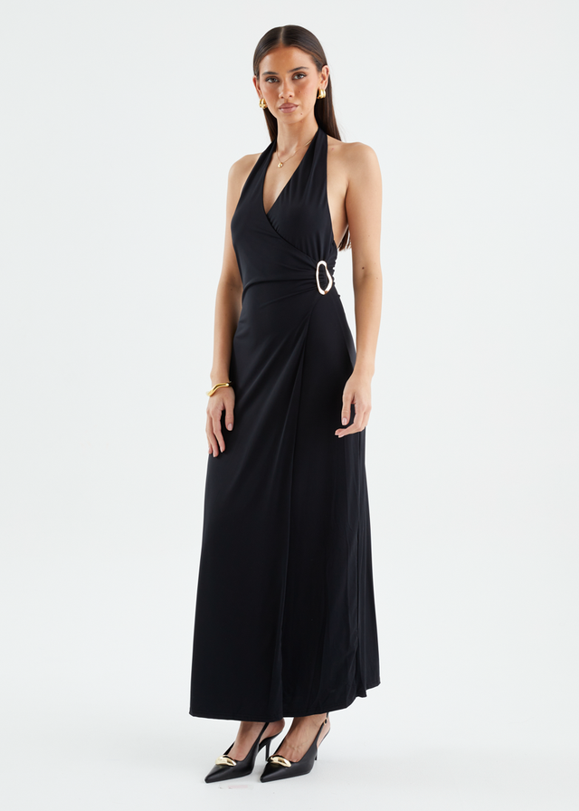 Saskie Halter Maxi Dress - Black