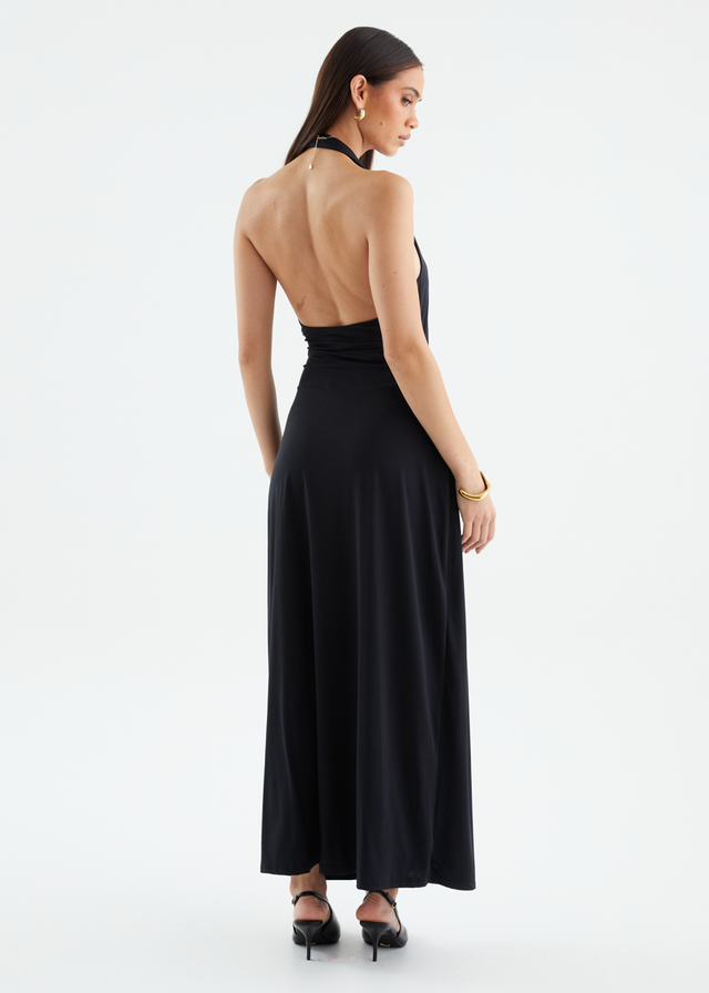 Saskie Halter Maxi Dress - Black