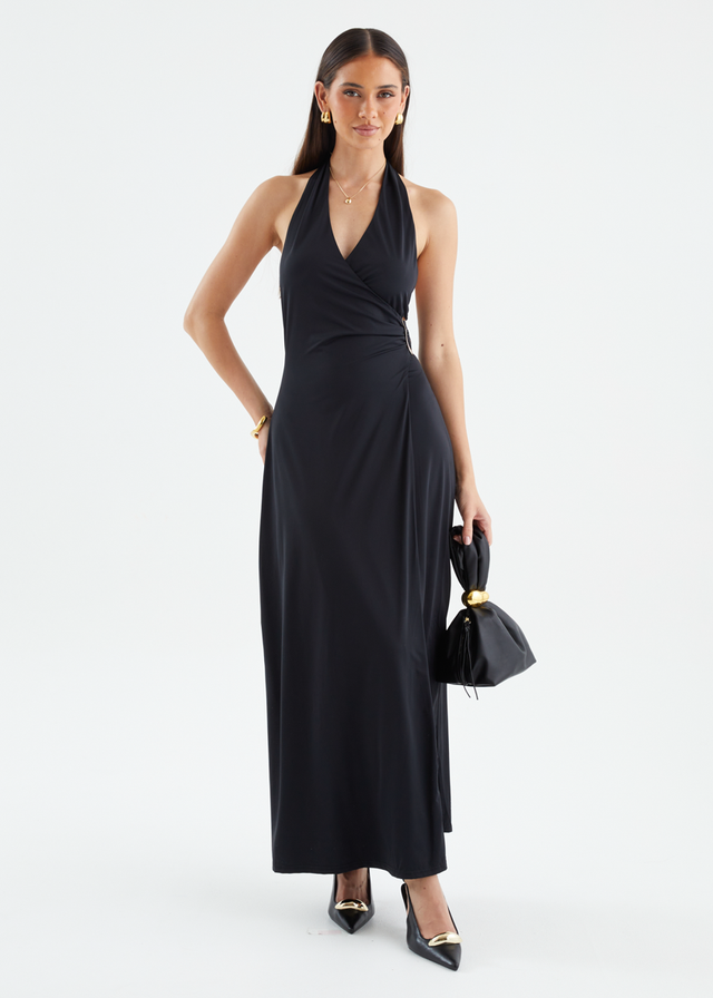 Saskie Halter Maxi Dress - Black