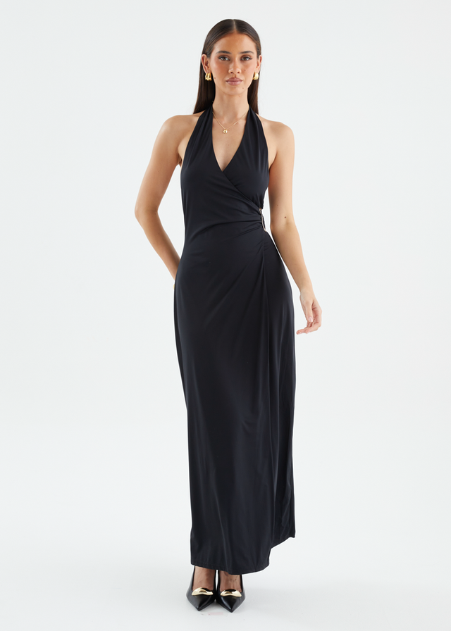 Saskie Halter Maxi Dress - Black