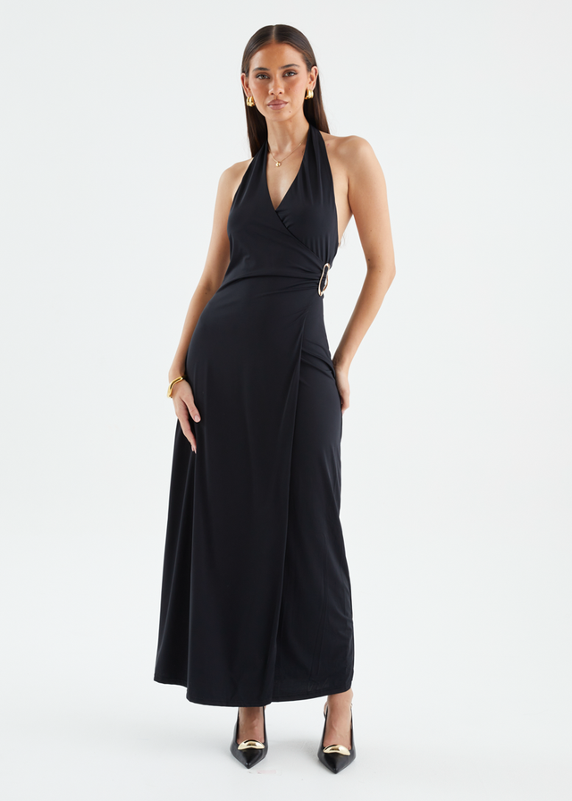Saskie Halter Maxi Dress - Black