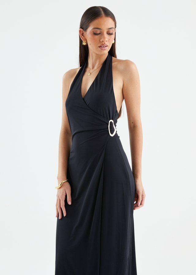 Saskie Halter Maxi Dress - Black