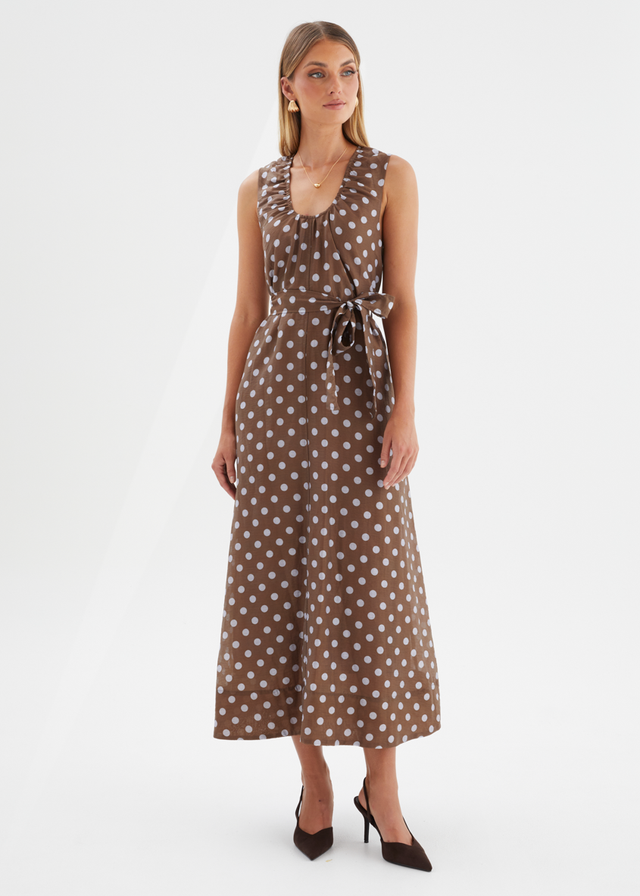 Poppi Maxi Dress - Chocolate Polka