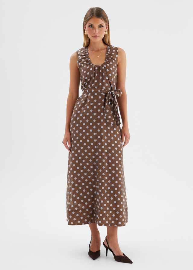 Poppi Maxi Dress - Chocolate Polka
