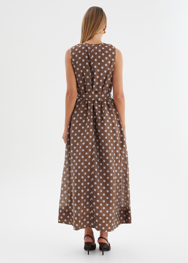Poppi Maxi Dress - Chocolate Polka