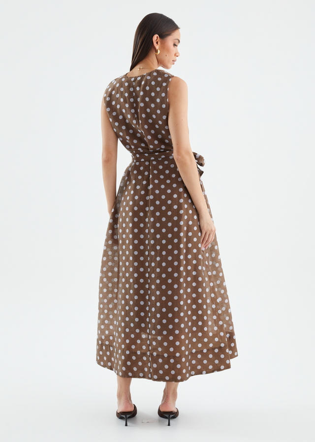 Poppi Maxi Dress - Chocolate Polka