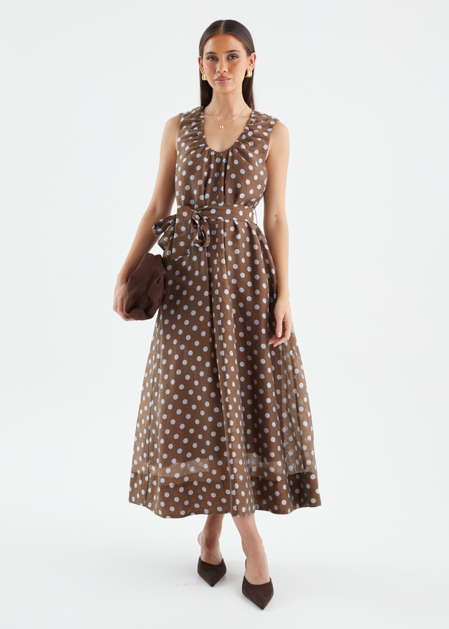 Poppi Maxi Dress - Chocolate Polka