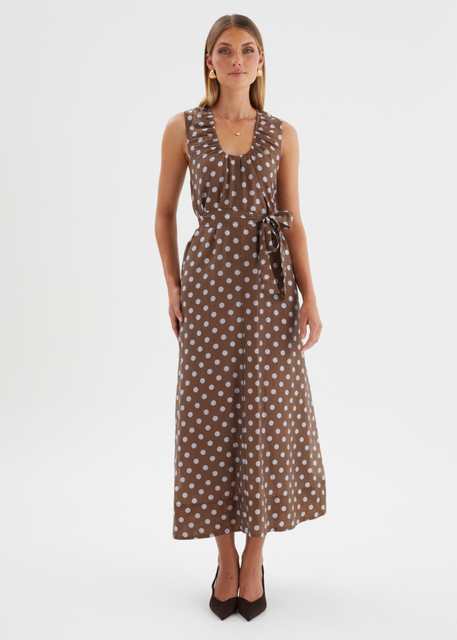 Poppi Maxi Dress - Chocolate Polka