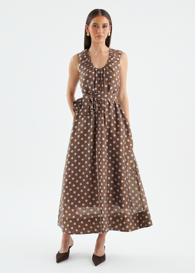 Poppi Maxi Dress - Chocolate Polka