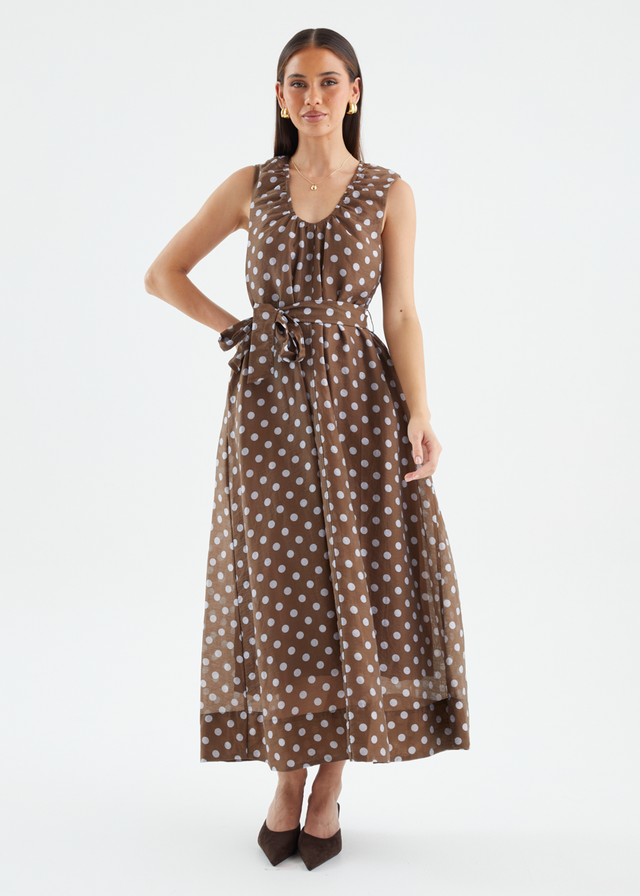 Poppi Maxi Dress - Chocolate Polka