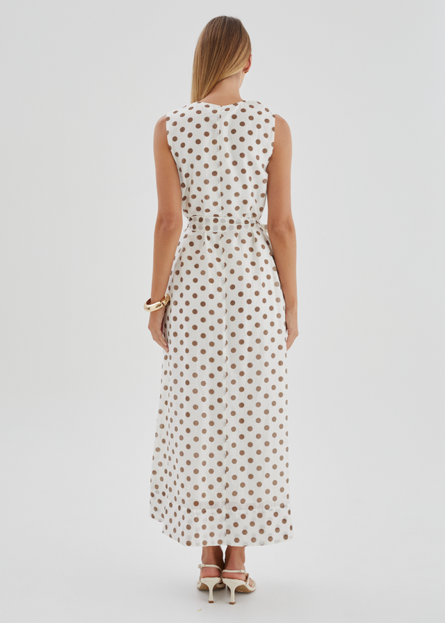 Poppi Maxi Dress - Vanilla Polka