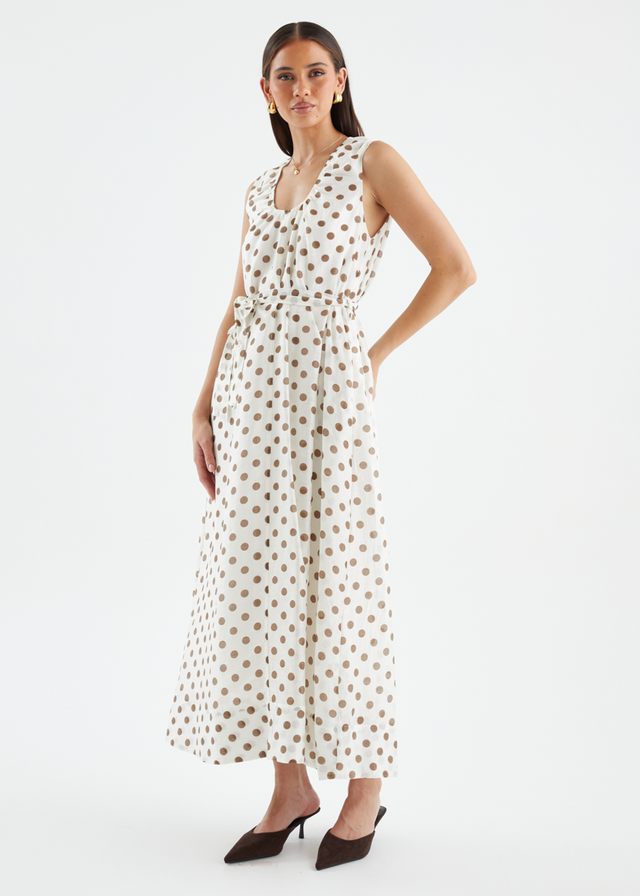 Poppi Maxi Dress - Vanilla Polka