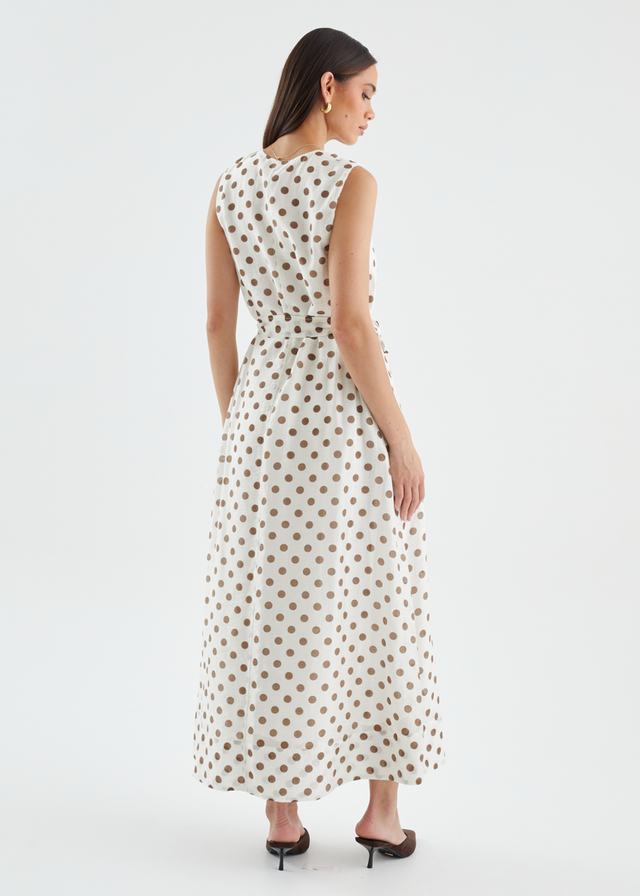 Poppi Maxi Dress - Vanilla Polka