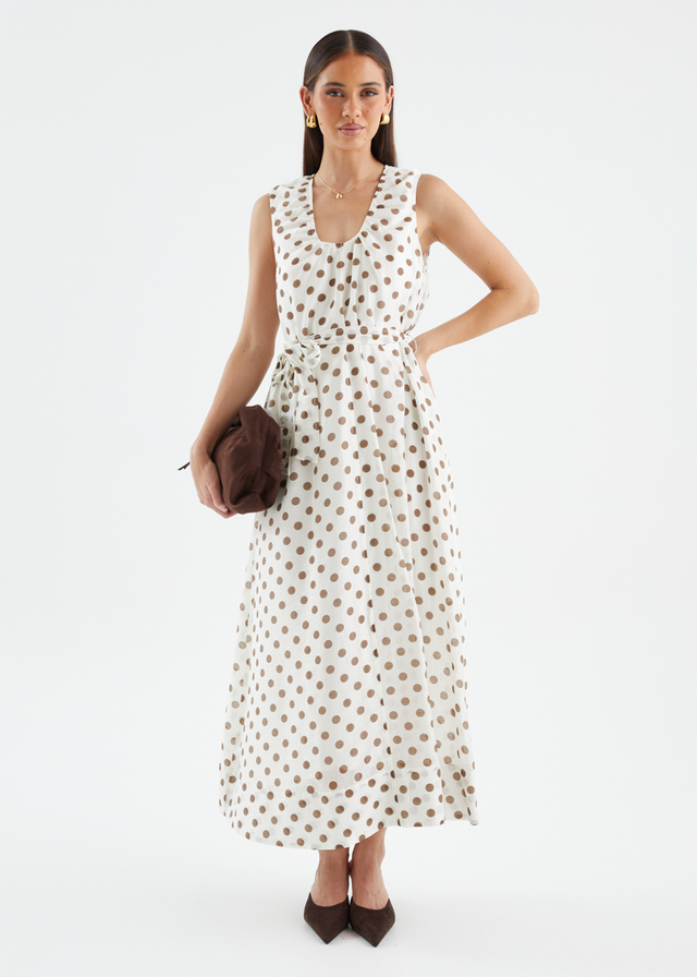 Poppi Maxi Dress - Vanilla Polka