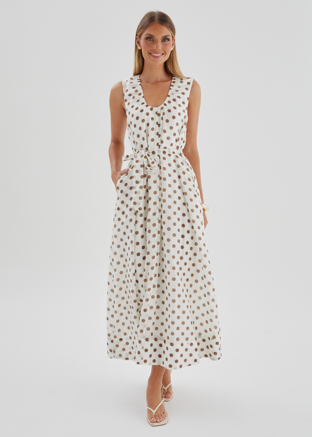 Poppi Maxi Dress - Vanilla Polka