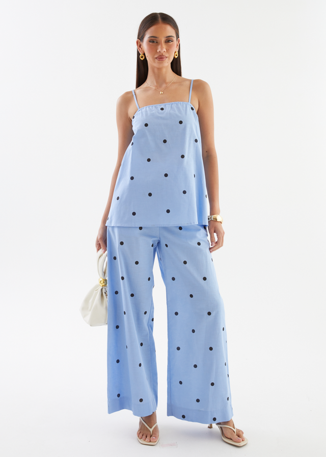 Bryant Pants - Blue Polka