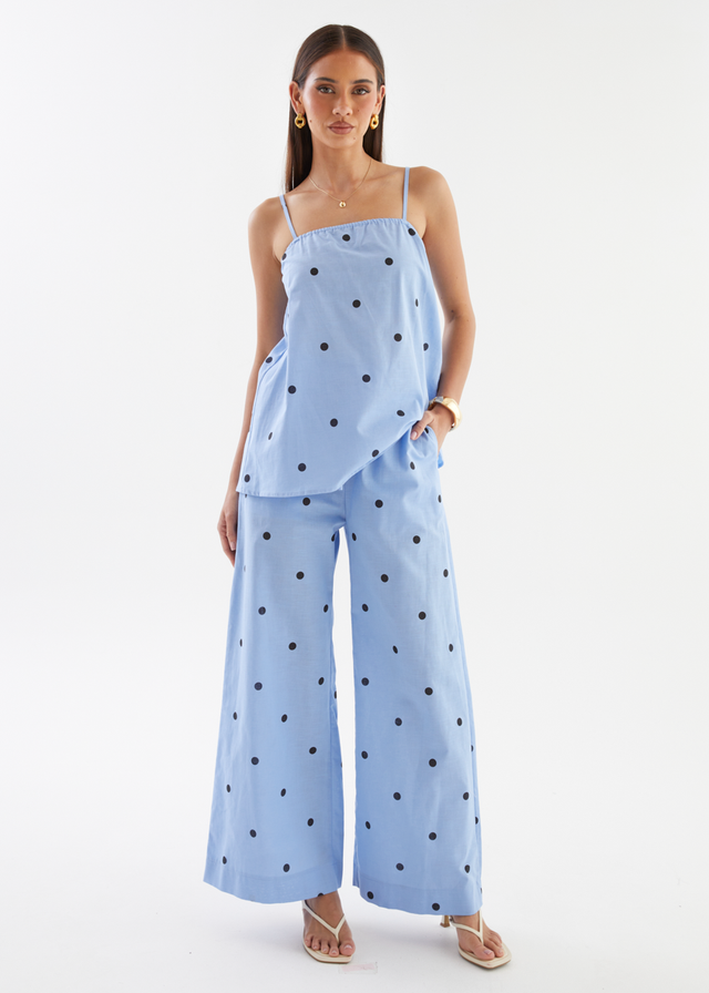 Bryant Pants - Blue Polka