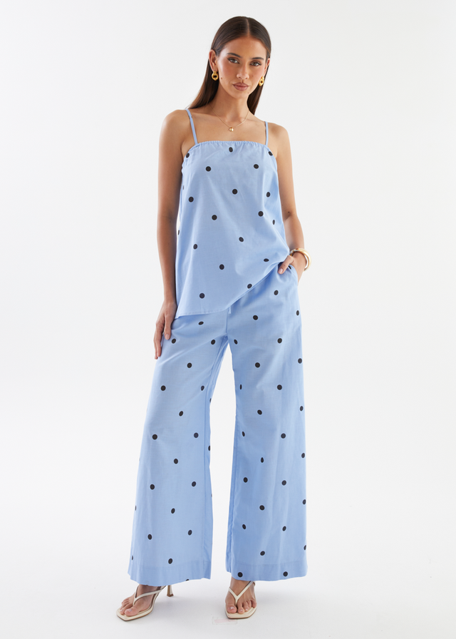 Bryant Pants - Blue Polka