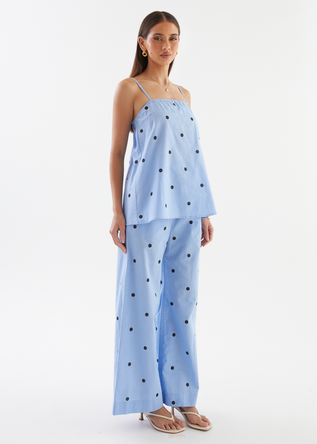 Bryant Pants - Blue Polka