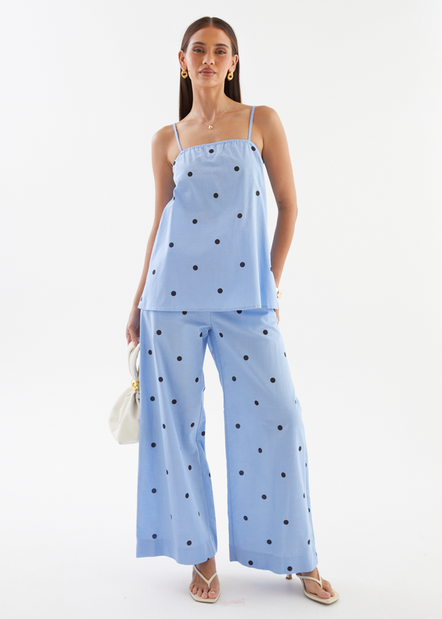 Bryant Pants - Blue Polka