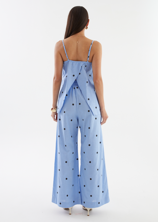 Bryant Pants - Blue Polka