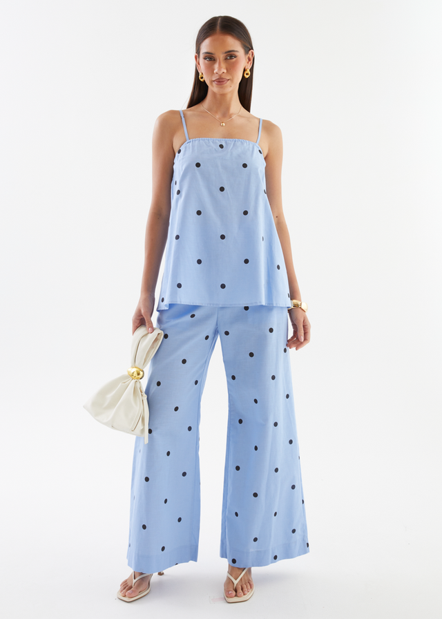 Bryant Pants - Blue Polka