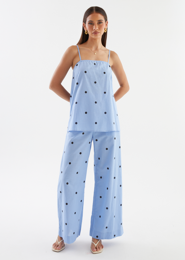 Bryant Pants - Blue Polka