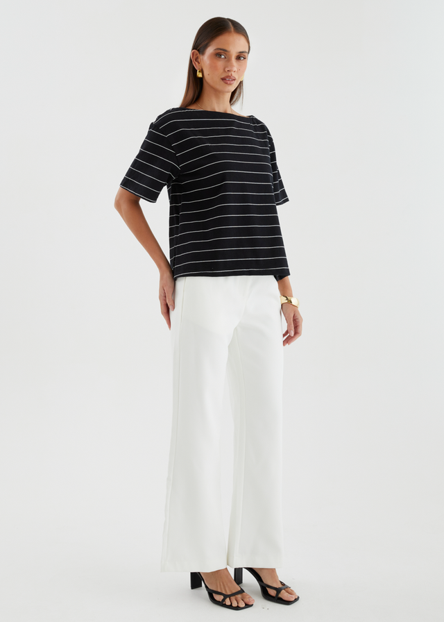 Milos Top - Black Stripe
