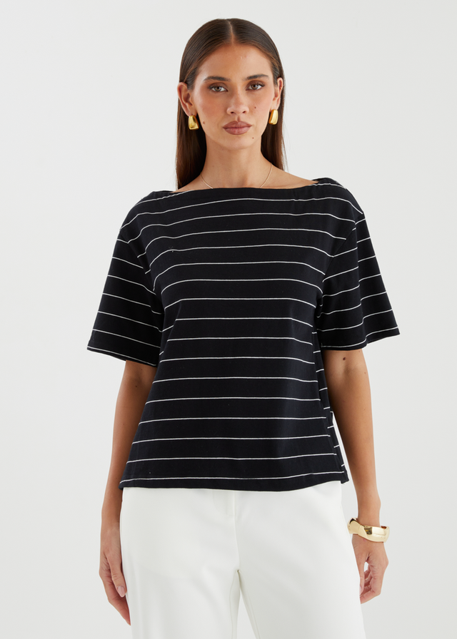 Milos Top - Black Stripe
